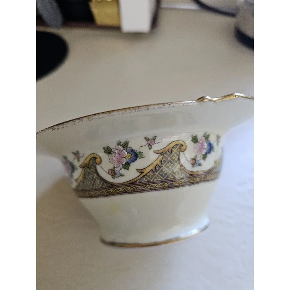 Noritake Morimura Sugar Bowl, No Lid, Handpainted Details